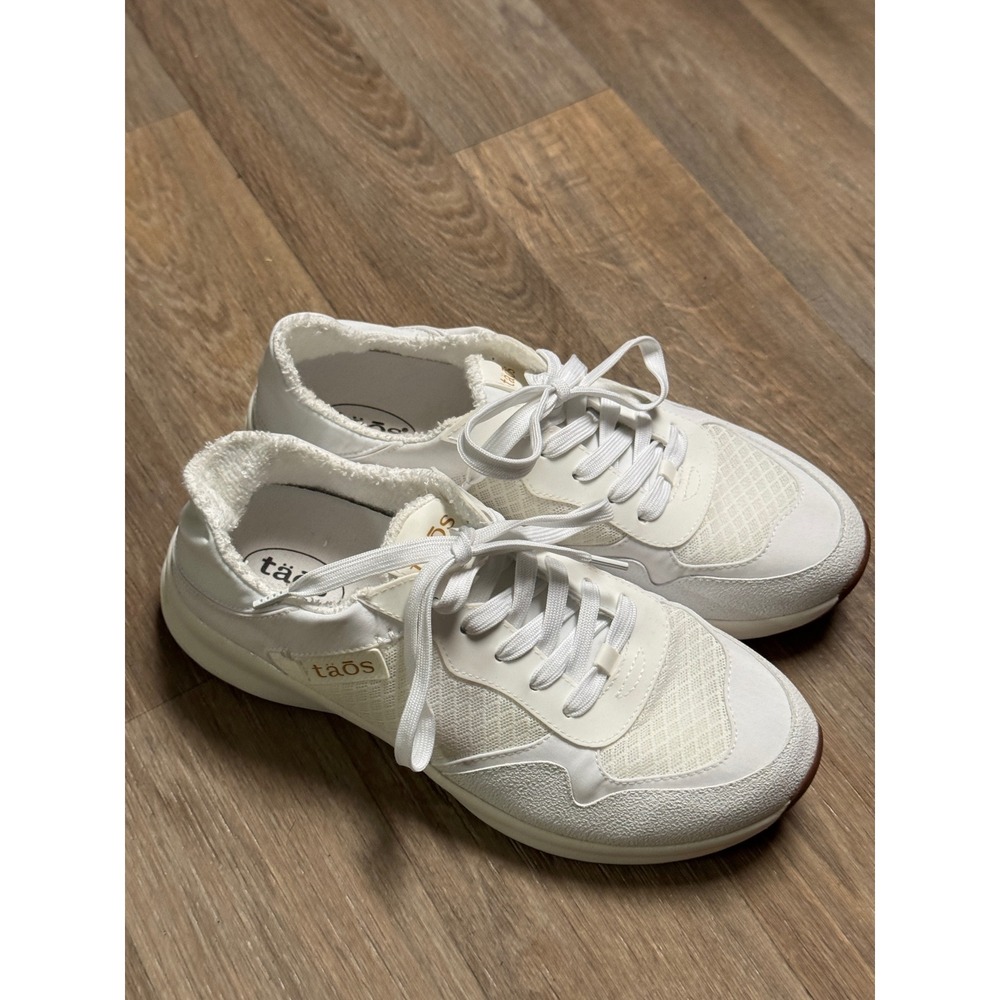 Taos Direction Sneakers White Mesh Canvas Lace Up Womens 8 - Picture 4 of 9